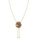 COLLANA LUNGA A Y REGOLABILE CON ROSA A SPIRALE SMALTATA - SW2576C478