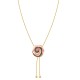 COLLANA LUNGA A Y REGOLABILE CON ROSA A SPIRALE SMALTATA - SW2576C478