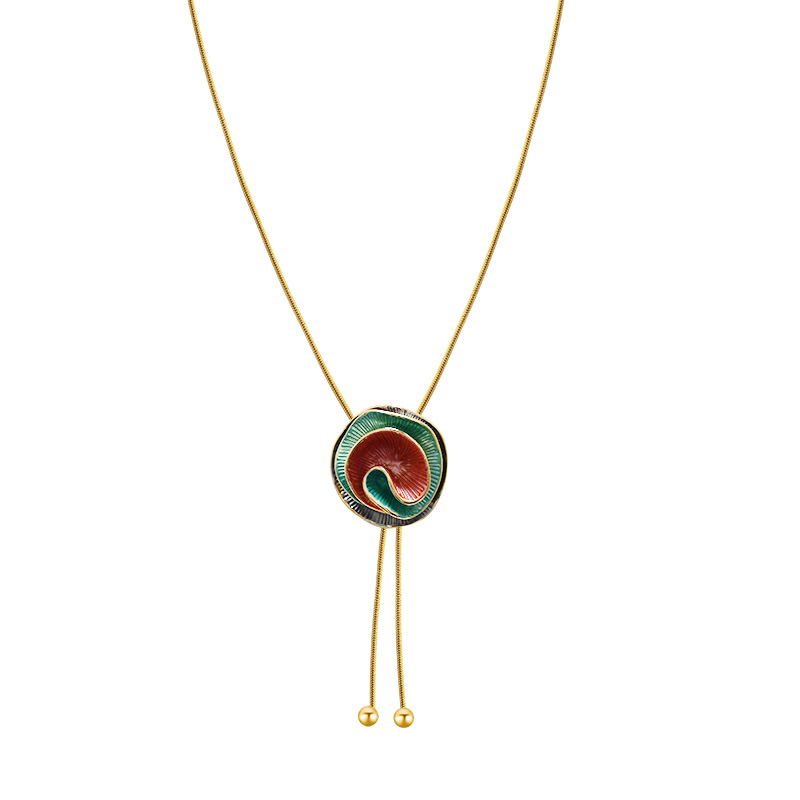 COLLANA LUNGA A Y REGOLABILE CON SPIRALE SMALTATA - SW2576C479