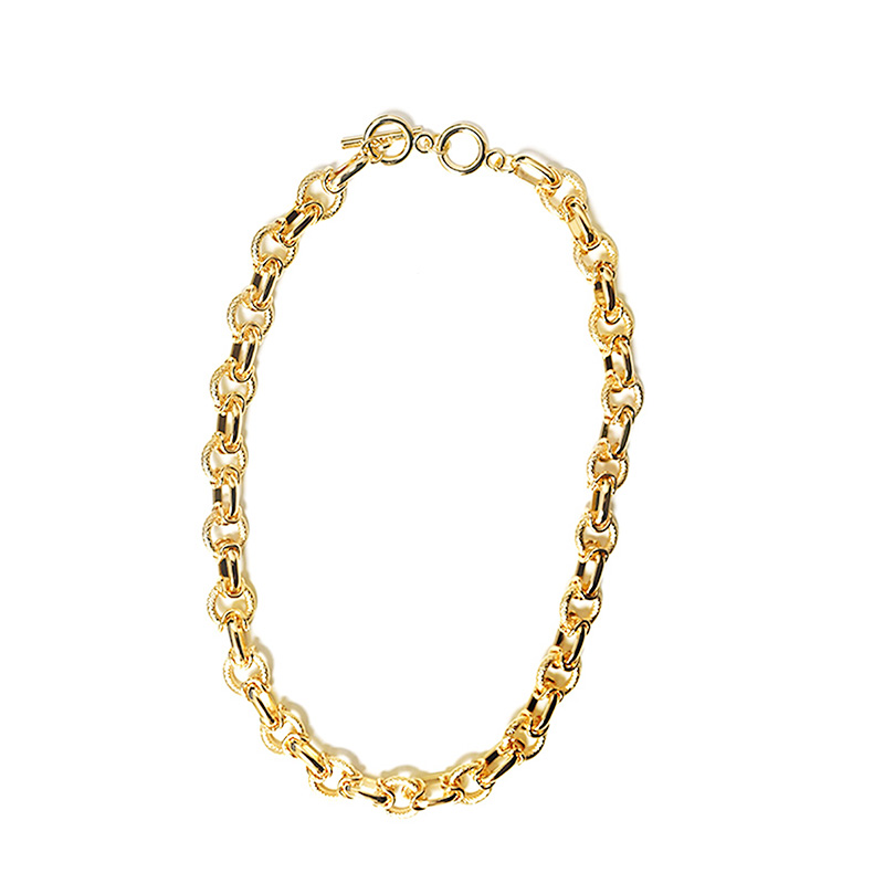 COLLANA CATENA CON MAGLIE ALTERNATE LUCIDE E RIGATE - SW25944B18