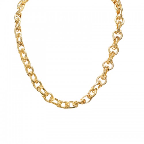 COLLANA CATENA CON MAGLIE ALTERNATE LUCIDE E RIGATE - SW25944B18