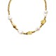 COLLANA CON ELEMENTI DORATI ORGANICI E PERLE BAROCCHE - SW26113C834