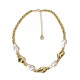 COLLANA CON ELEMENTI DORATI ORGANICI E PERLE BAROCCHE - SW26113C834