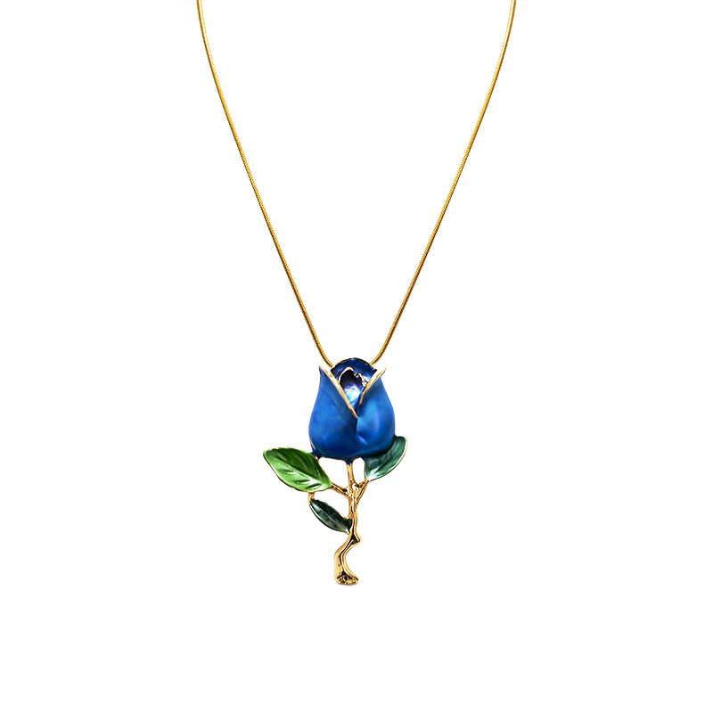 COLLANA CON CIONDOLO A FORMA DI ROSA SMALTATA - SW2667D065
