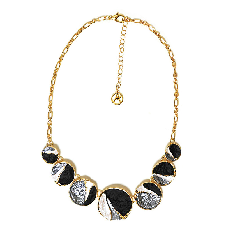 COLLANA CON DISCHI SMALTATI EFFETTO MARTELLATO - SW2688C803
