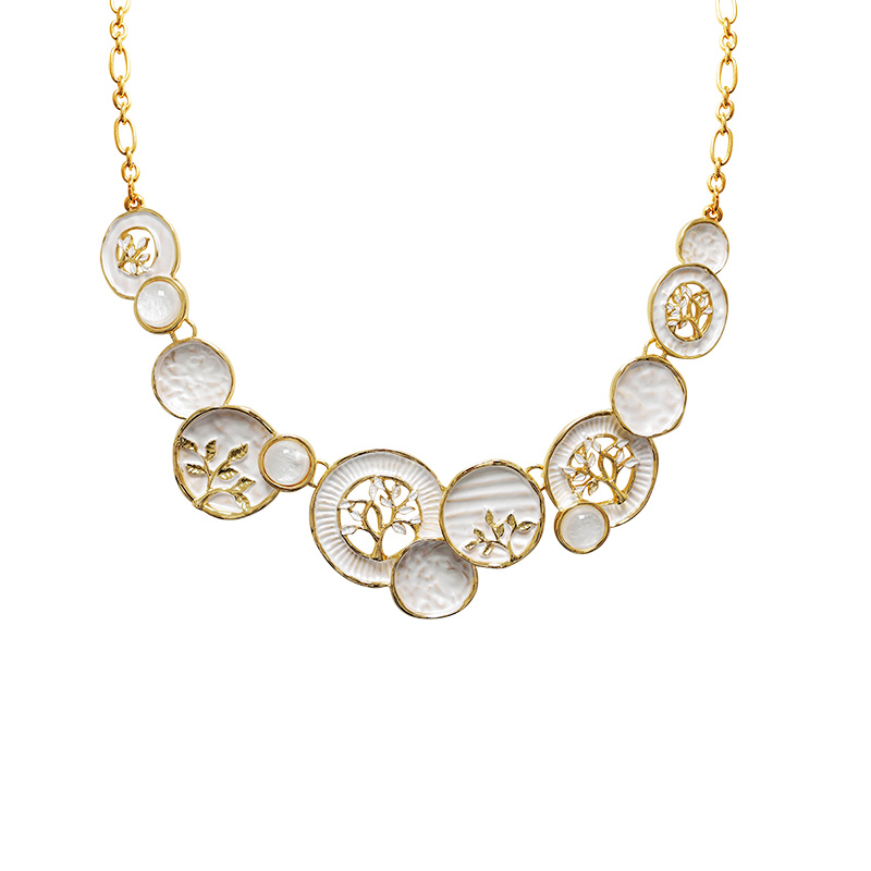 COLLANA CON ALBERI DELLA VITA E DISCHI SMALTATI - SW2688C806