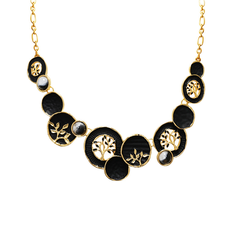 COLLANA CON ALBERI DELLA VITA E DISCHI SMALTATI - SW2688C806