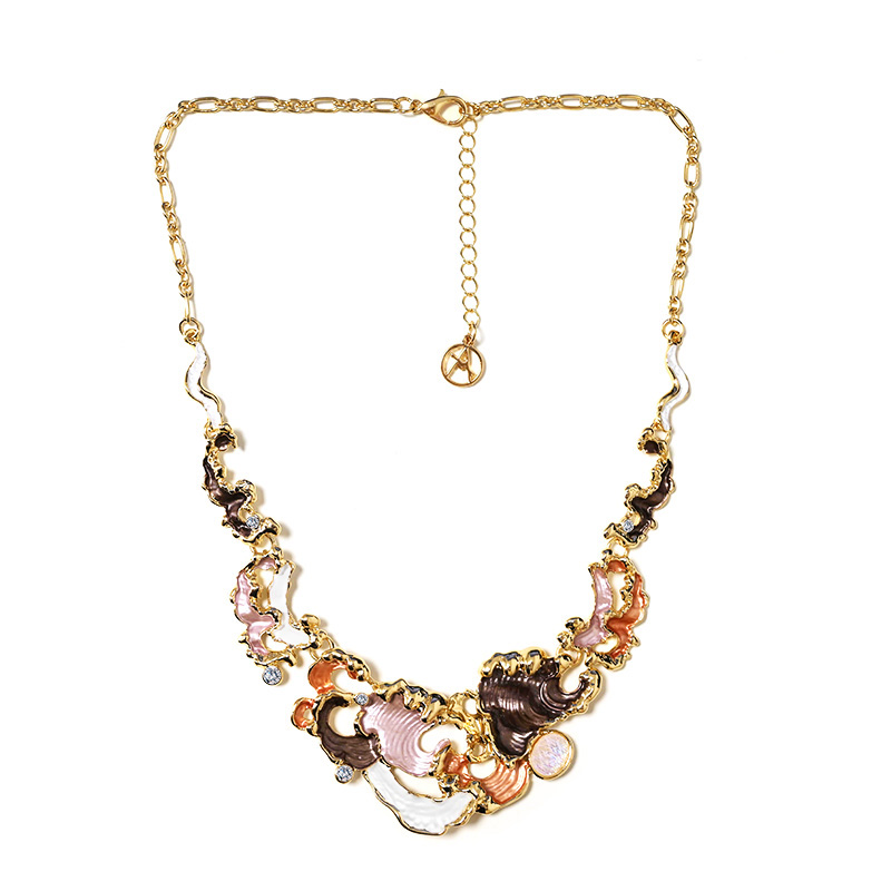 COLLANA ONDE MARINE SMALTATE CON CRISTALLI - SW2688C808