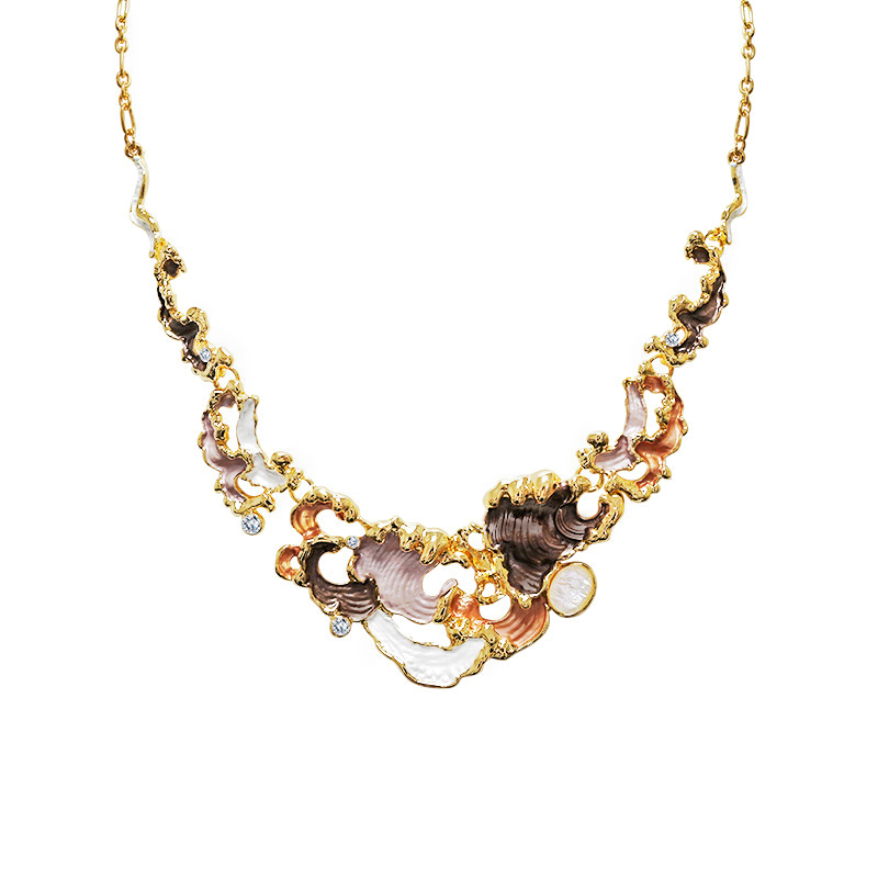 COLLANA ONDE MARINE SMALTATE CON CRISTALLI - SW2688C808