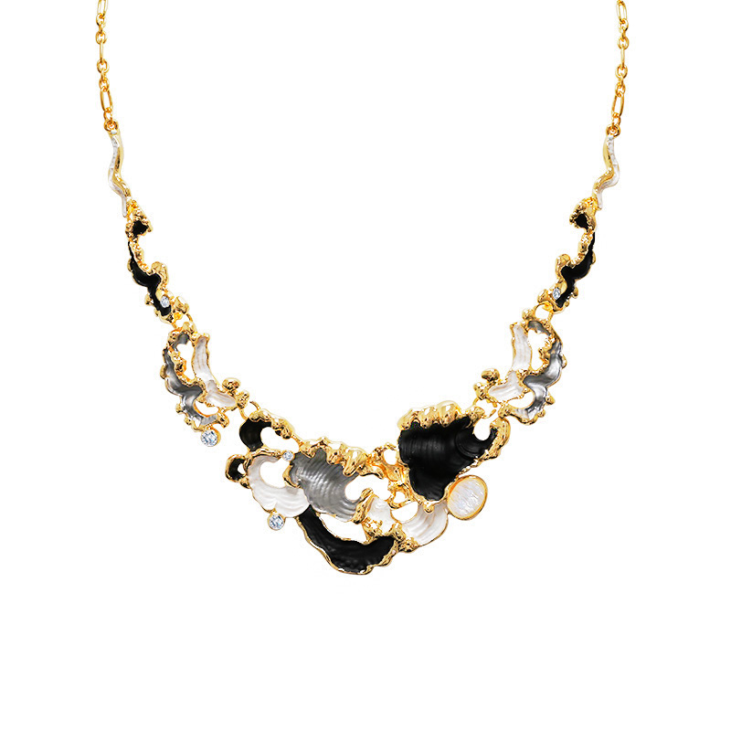 COLLANA ONDE MARINE SMALTATE CON CRISTALLI - SW2688C808