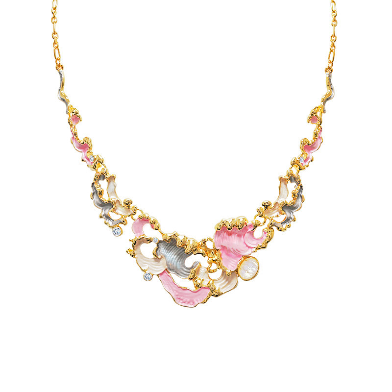 COLLANA ONDE MARINE SMALTATE CON CRISTALLI - SW2688C808