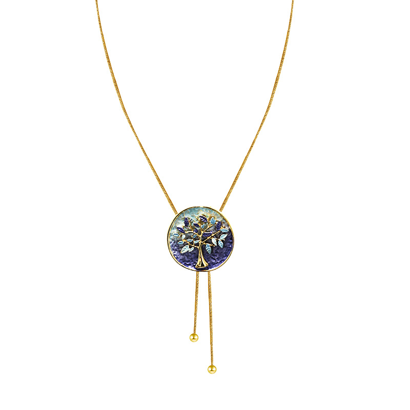 COLLANA LUNGA A Y REGOLABILE CON ALBERO DELLA VITA SMALTATO - SW2688C824