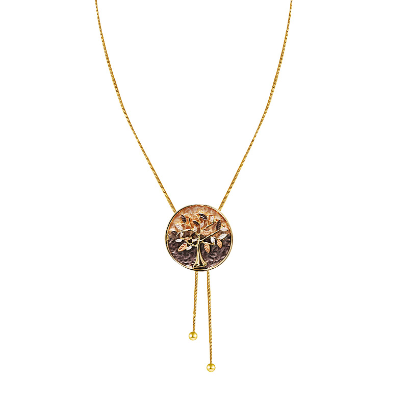 COLLANA LUNGA A Y REGOLABILE CON ALBERO DELLA VITA SMALTATO - SW2688C824