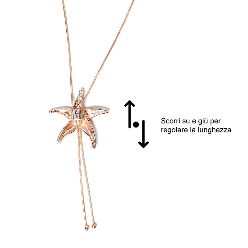COLLANA LUNGA A Y REGOLABILE CON STELLA MARINA SMALTATA - SW2688C825
