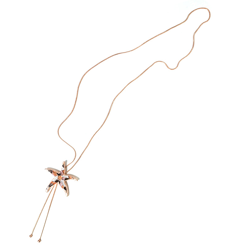 COLLANA LUNGA A Y REGOLABILE CON STELLA MARINA SMALTATA - SW2688C825