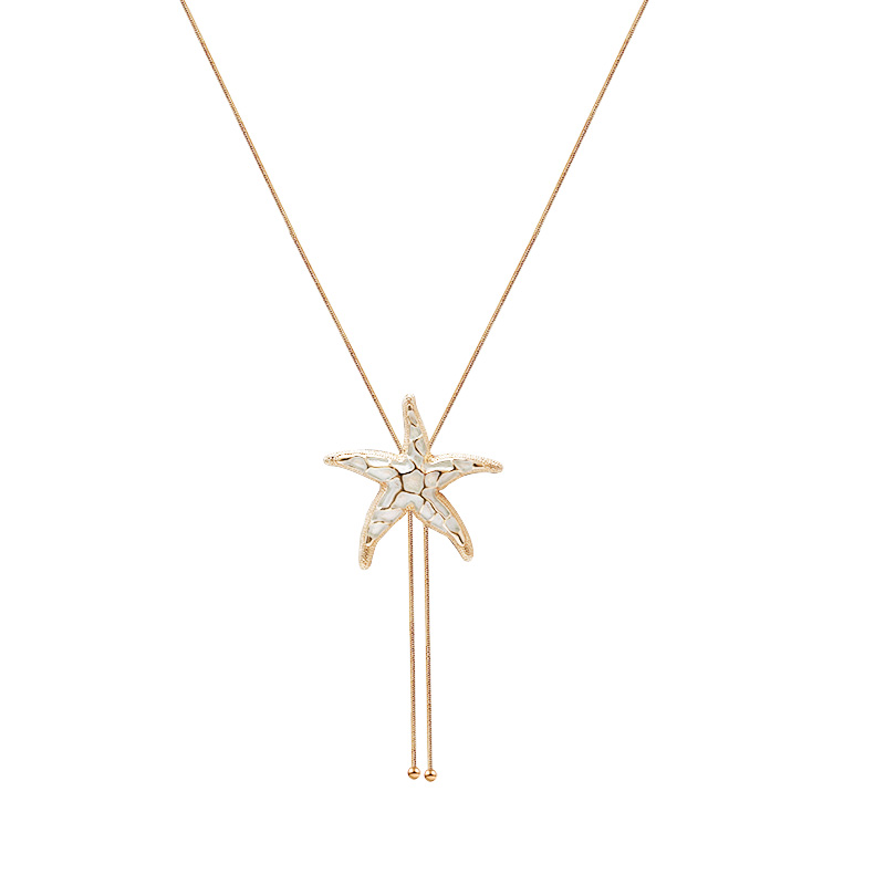 COLLANA LUNGA A Y REGOLABILE CON STELLA MARINA SMALTATA - SW2688C825