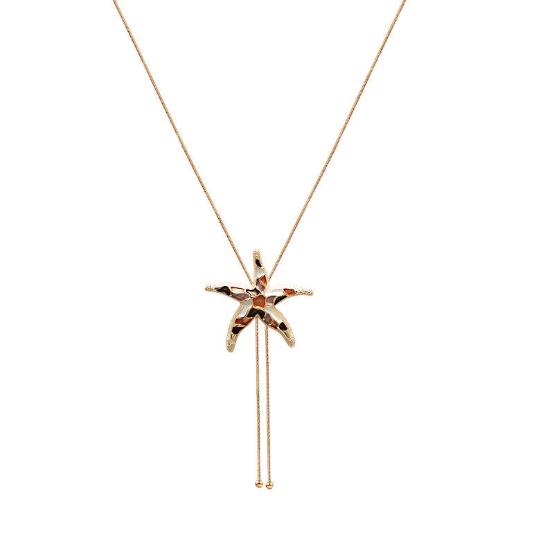 COLLANA LUNGA A Y REGOLABILE CON STELLA MARINA SMALTATA - SW2688C825