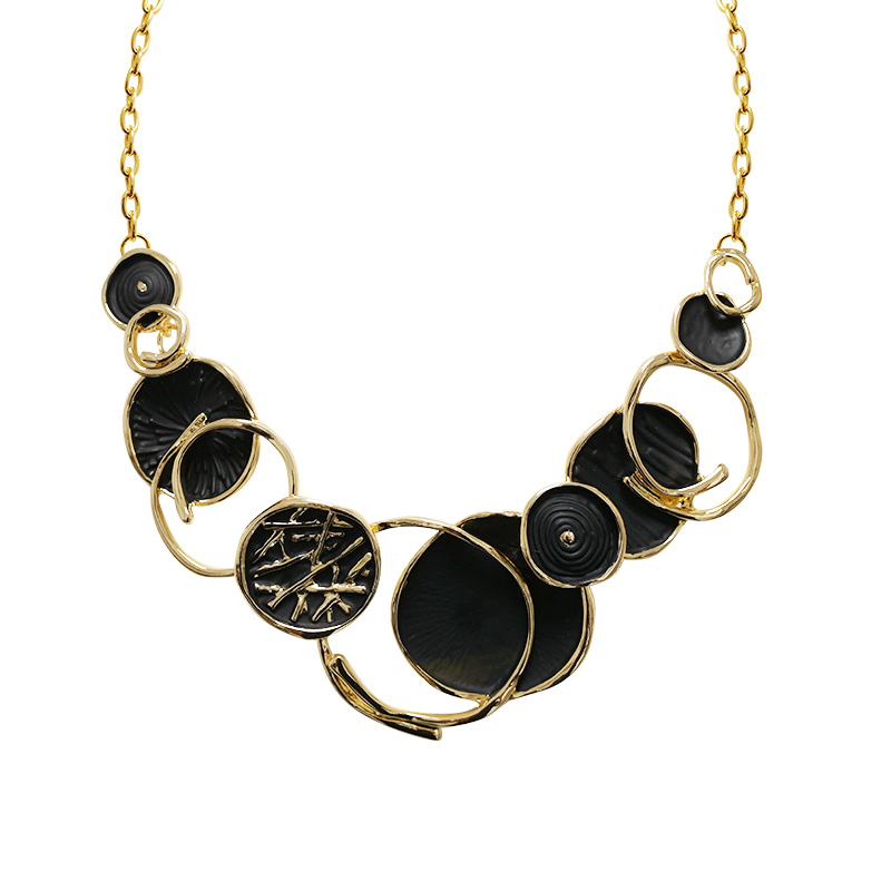 COLLANA CON DISCHI E ANELLI INCROCIATI SMALTATI - SW2692C818