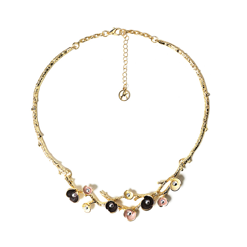 COLLANA CON RAMI FIORITI SMALTATI - SW2696C813
