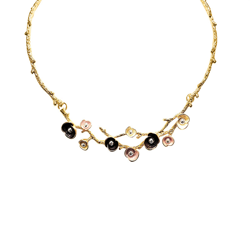 COLLANA CON RAMI FIORITI SMALTATI - SW2696C813