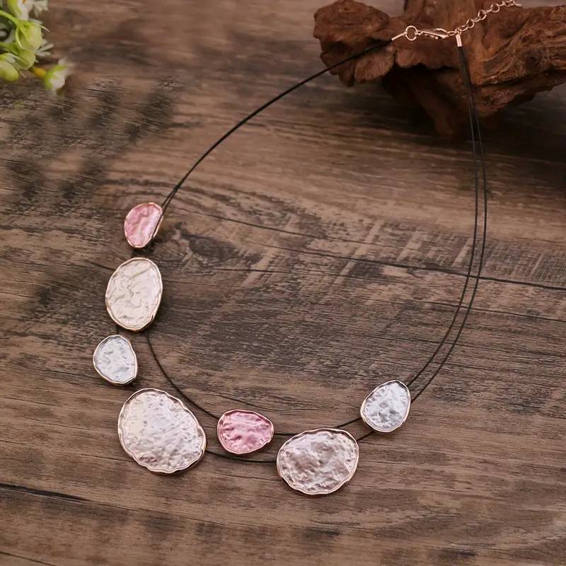 COLLANA SMALTATA CON FILO NERO IN ACCIAIO - SW8314100A31
