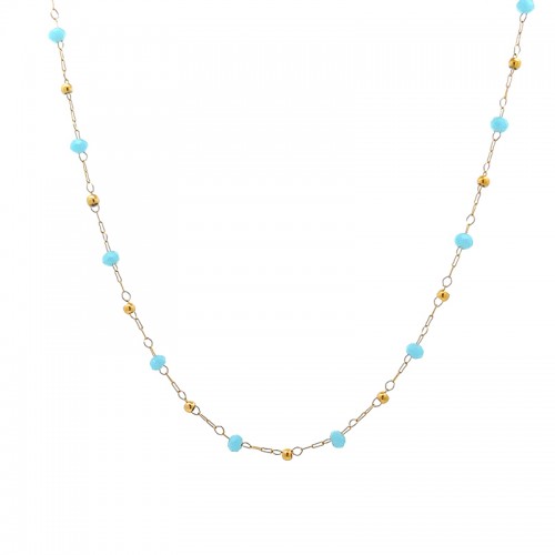 COLLANA DI PERLINE CON CRISTALLI 3MM - JN211128544E13