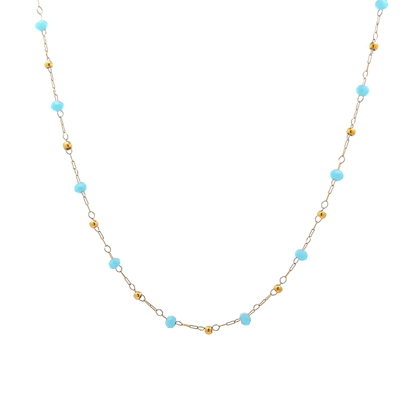 COLLANA DI PERLINE CON CRISTALLI 3MM - JN211128544E13