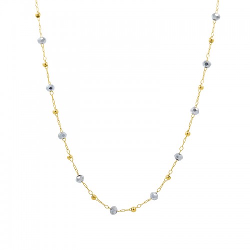 COLLANA DI PERLINE CON CRISTALLI 4MM - XT24344A291