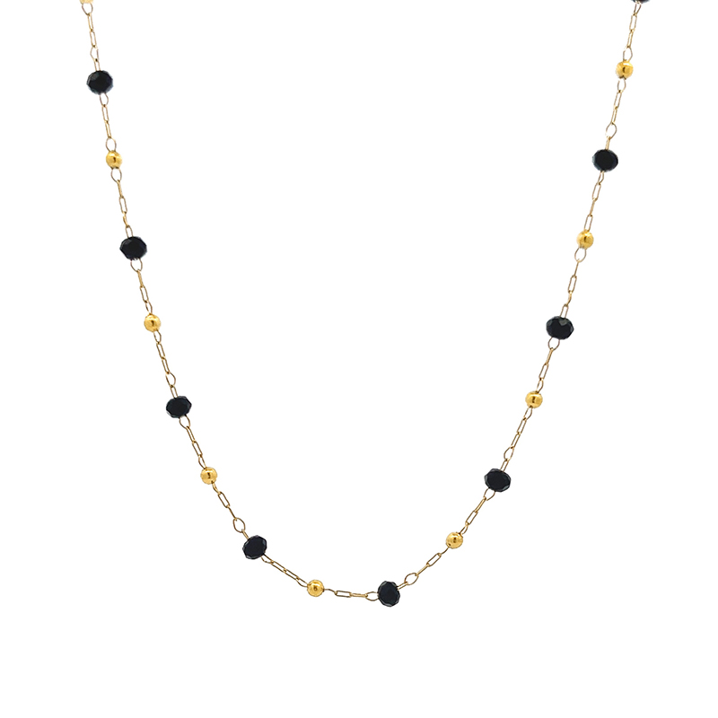 COLLANA DI PERLINE CON CRISTALLI 3MM - JN211128544E13