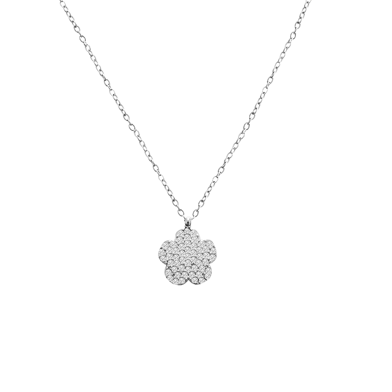 COLLANA CON PENDENTE FIORE IN STRASS - YC2472B635