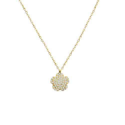 COLLANA CON PENDENTE FIORE IN STRASS - YC2472B635