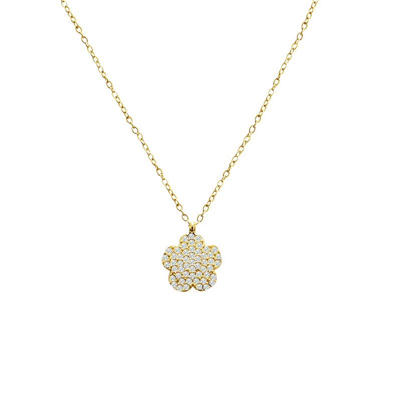 COLLANA CON PENDENTE FIORE IN STRASS - YC2472B635