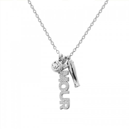 COLLANA CON SCRITTA 'AMOUR' IN ZIRCONI - YC2472B951