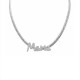 COLLANA CATENA CUBANA PIATTA CON SCRITTA 'MAMA' IN ZIRCONI - YC2484B978