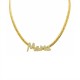 COLLANA CATENA CUBANA PIATTA CON SCRITTA 'MAMA' IN ZIRCONI - YC2484B978