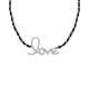 COLLANA CATENA INTRECCIATA CON SCRITTA 'LOVE' IN ZIRCONI - YC2496B974