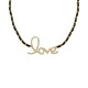 COLLANA CATENA INTRECCIATA CON SCRITTA 'LOVE' IN ZIRCONI - YC2496B974