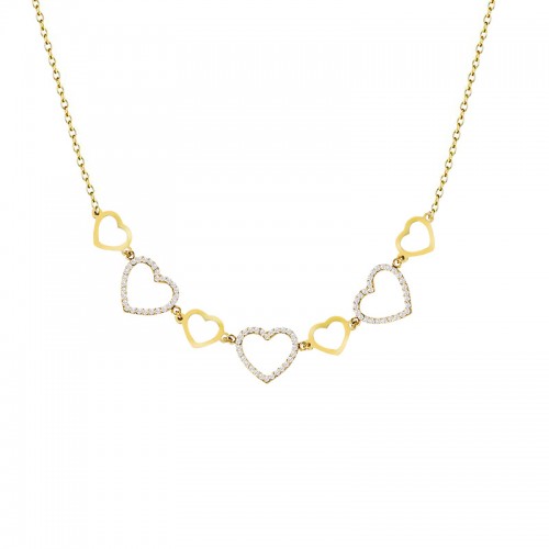 COLLANA CON CUORI IN STRASS - YC25104B330
