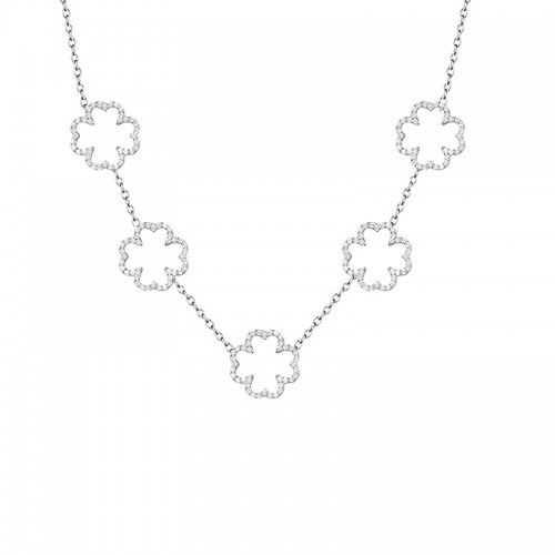 COLLANA 5 QUADRIFOGLI IN STRASS - YC25128B385