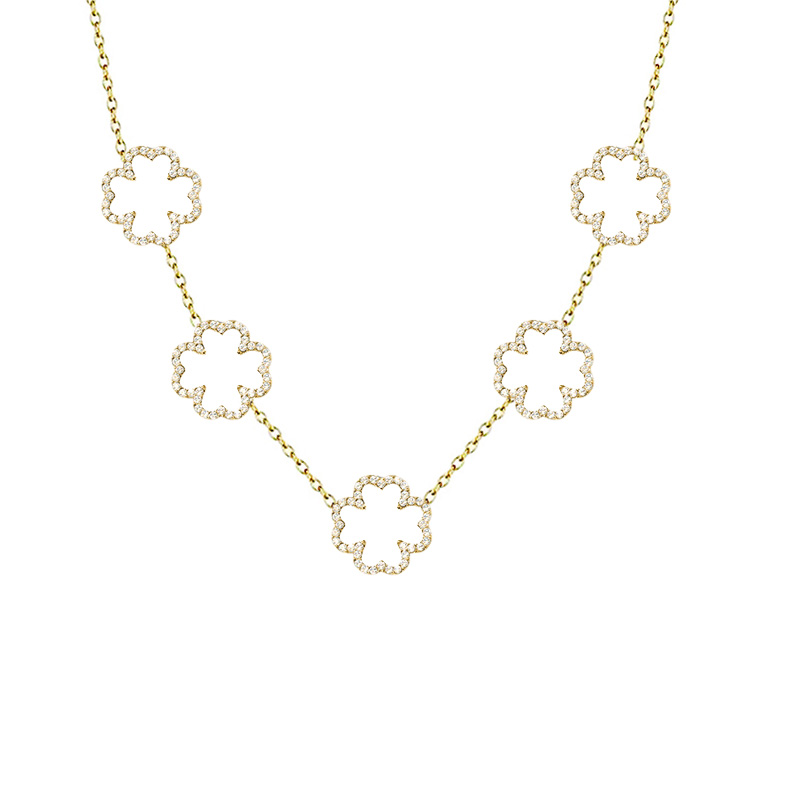 COLLANA 5 QUADRIFOGLI IN STRASS - YC25128B385 COLLANA 5 QUADRIFOGLI IN STRASS - YC25128B385