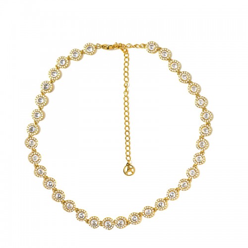 COLLANA CON ZIRCONI ROTONDI COLORATI - YC25312C340