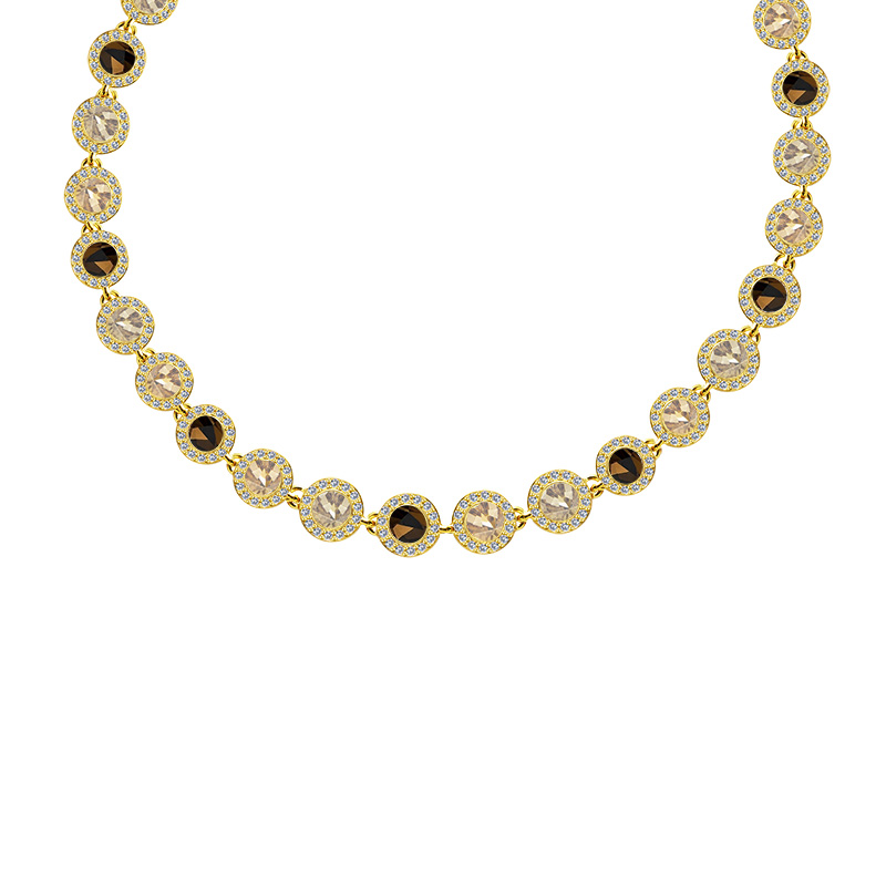 COLLANA CON ZIRCONI ROTONDI COLORATI - YC25312C340