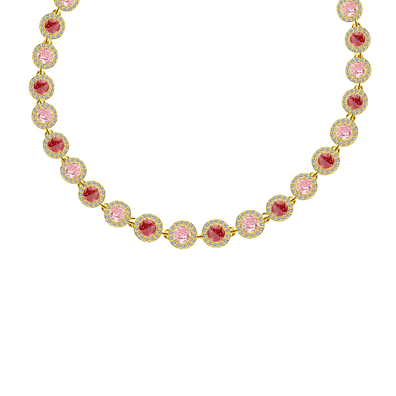 COLLANA CON ZIRCONI ROTONDI COLORATI - YC25312C340