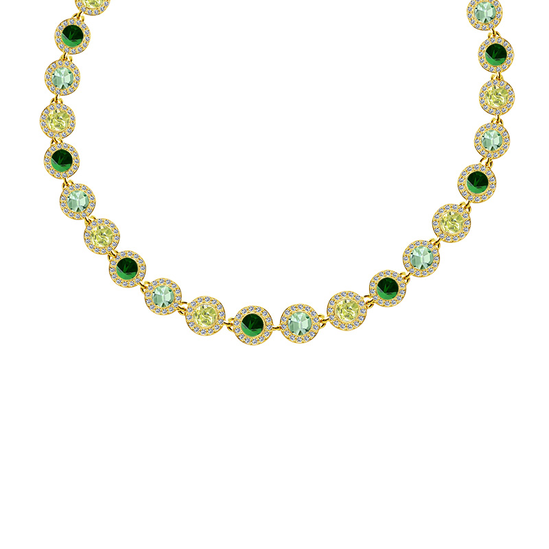 COLLANA CON ZIRCONI ROTONDI COLORATI - YC25312C340