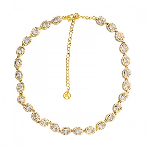 COLLANA CON ZIRCONI OVALI COLORATI - YC25312C342