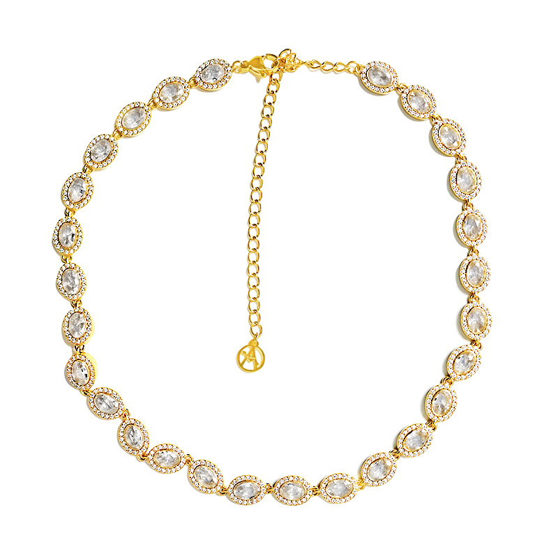 COLLANA CON ZIRCONI OVALI COLORATI - YC25312C342