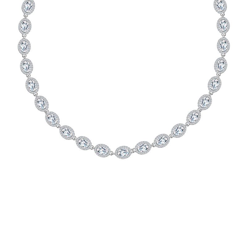 COLLANA CON ZIRCONI OVALI COLORATI - YC25312C342