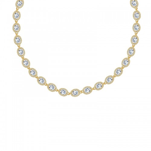 COLLANA CON ZIRCONI OVALI COLORATI - YC25312C342