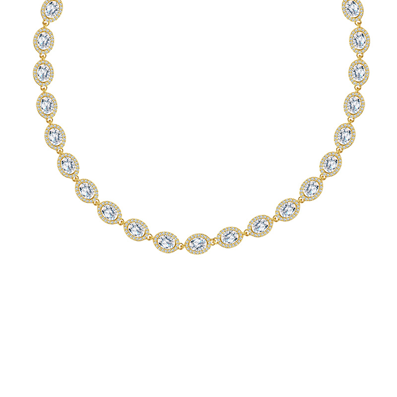 COLLANA CON ZIRCONI OVALI COLORATI - YC25312C342