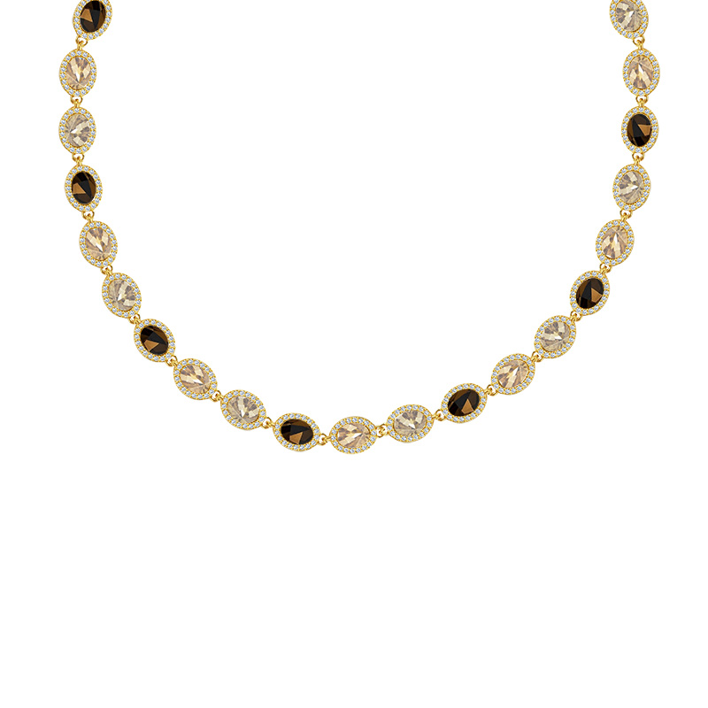 COLLANA CON ZIRCONI OVALI COLORATI - YC25312C342